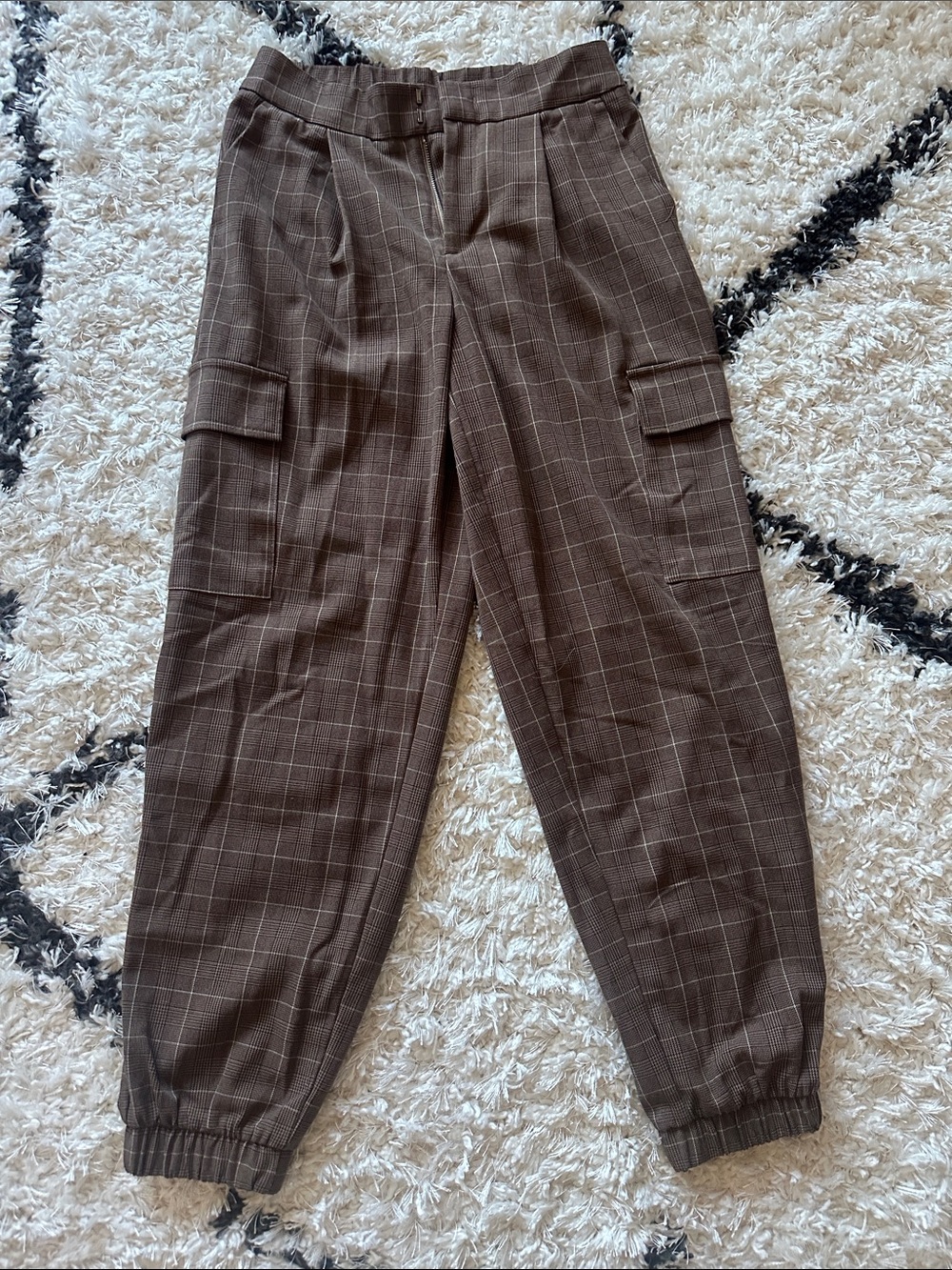 Brown Plaid Cargo Jogger Pants - A New Day